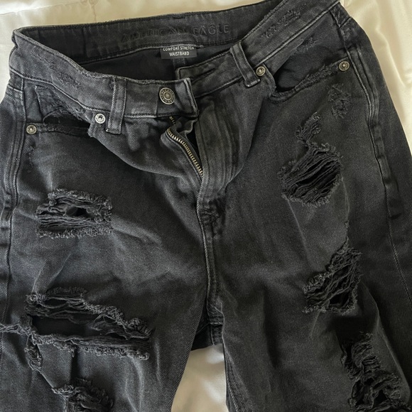 Black Distressed Ripped Jeans - Picture 2 of 6